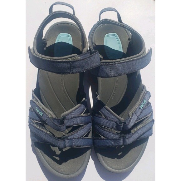 TEVA WOMEN'S SZ 8 SANDALS - BERING BLUE Tirra Sports Strappy Hiking Hook & Loop - Picture 3 of 13